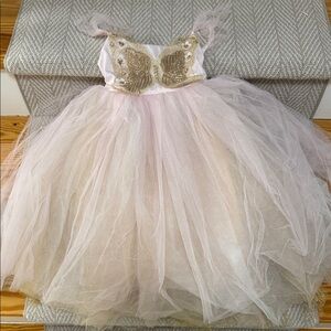 Pottery Barn Kids Pink and Gold Formal Dress